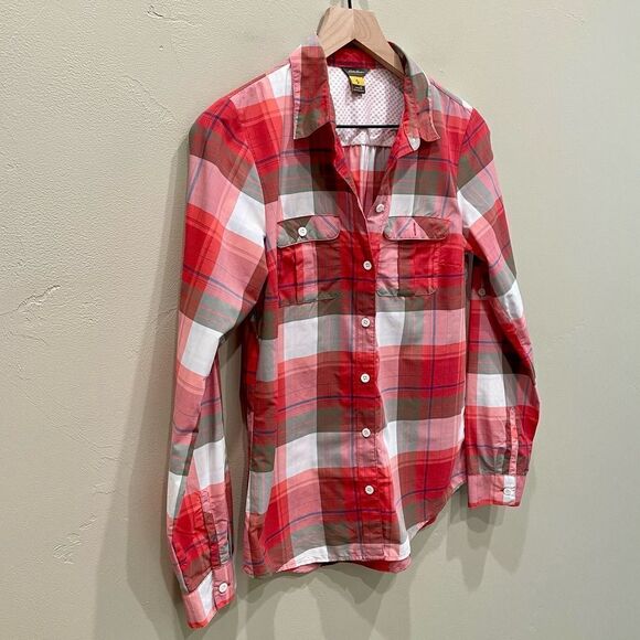Eddie Bauer Pink Flannel Plaid Shirt - Size: Small - Picture 7 of 10